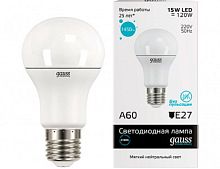 Лампа светодиодная Gauss Elementary А60 Груша E27 220В 15Вт 1450Лм 6500К 60х110мм фото Лампа светодиодная Gauss Elementary А60 Груша E27 220В 15Вт 1450Лм 6500К 60х110мм картинка